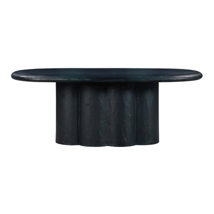 Elika Black Faux Plaster Oval Dining Table