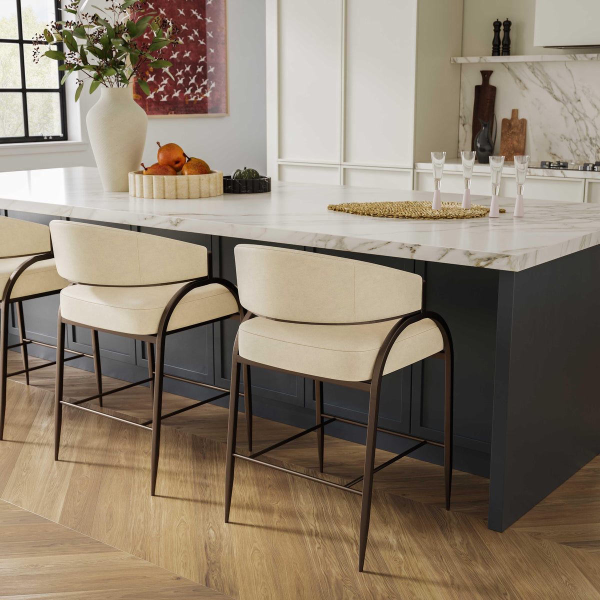 Kobe Leather Counter Stool