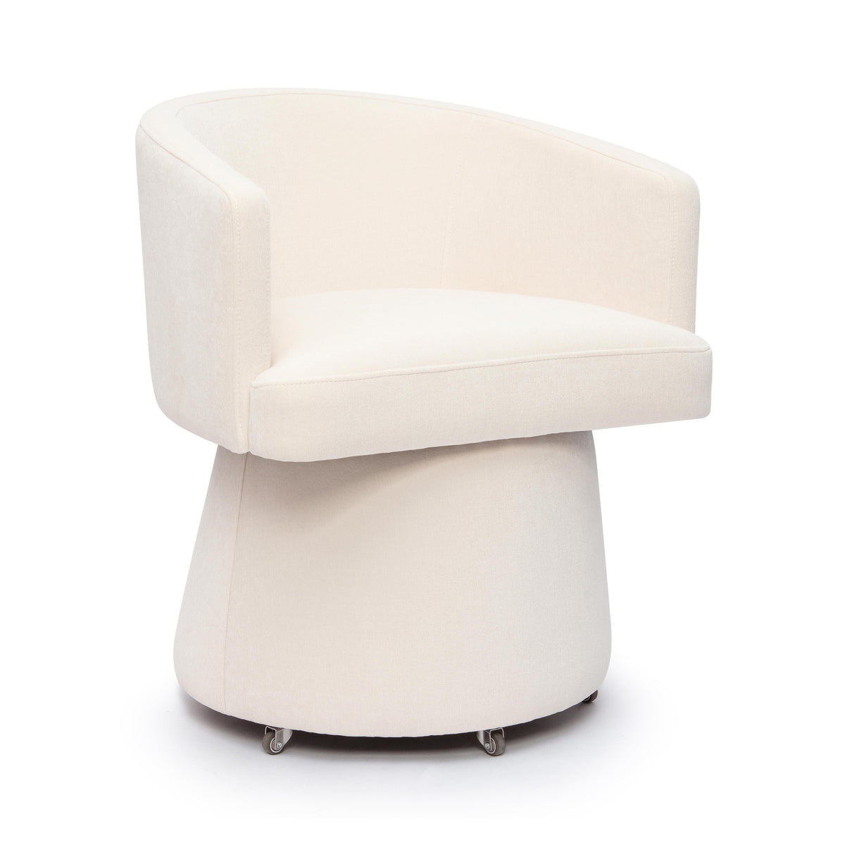Kristen Cream Upcycled Chenille Rolling Desk Chair