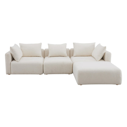 Hangover Cream Boucle 4-Piece Modular Sectional