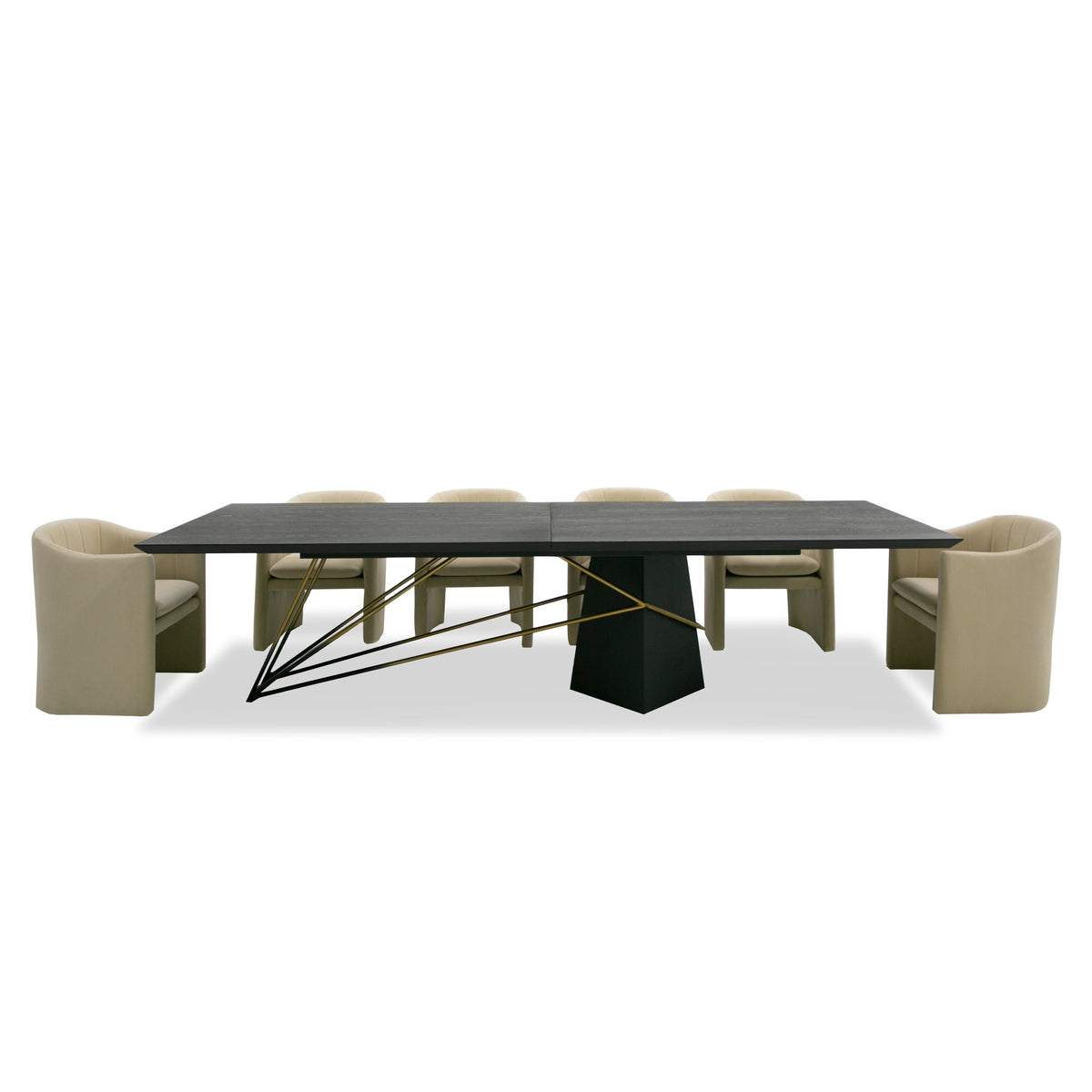 126" Black Wood Dining Table with gorgeous gradient base