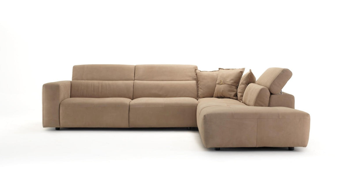 Lamod Italia Grande - Italian Desert Leather Right Facing Chaise Sectional Sofa