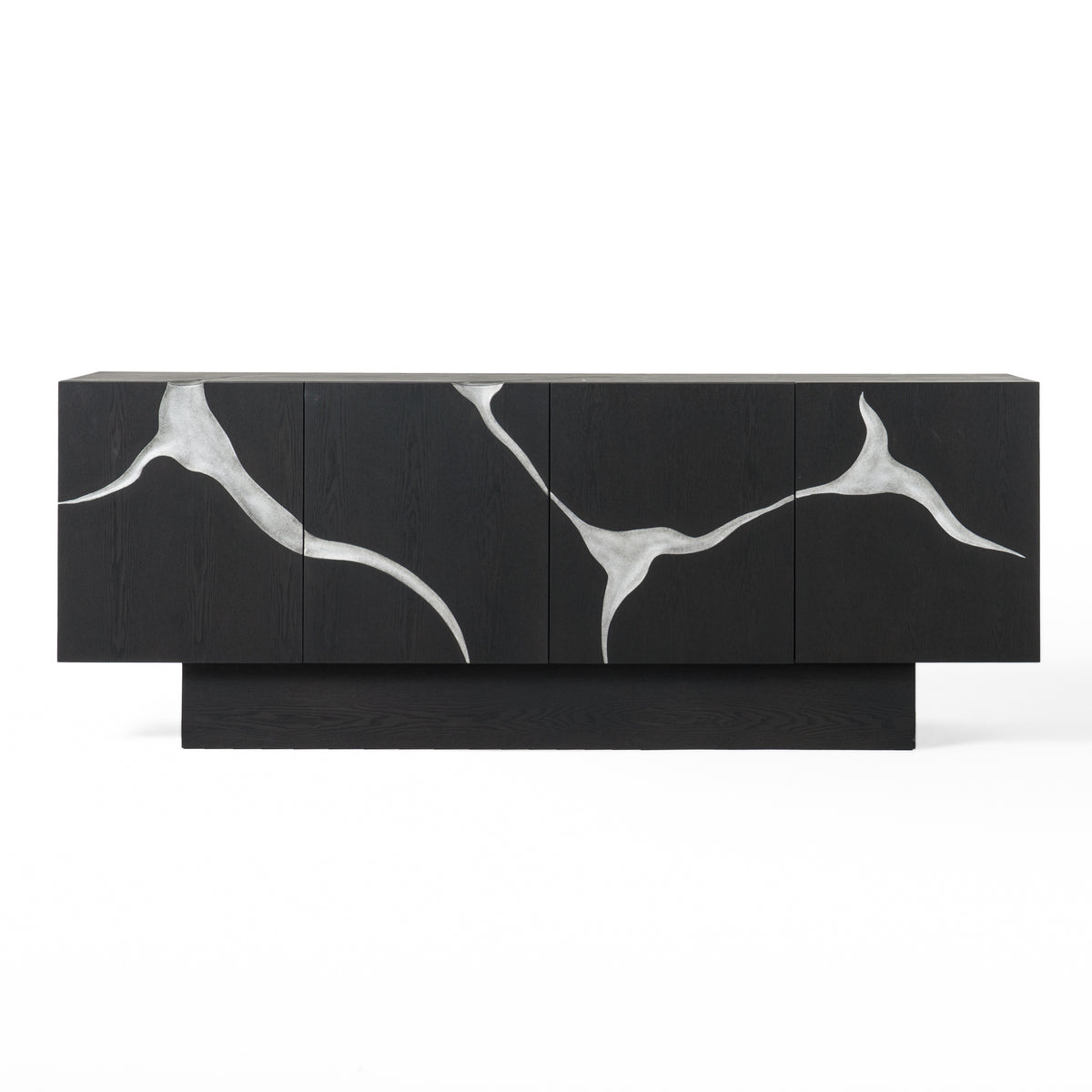 Modrest Impala - Modern Matte Brown Ash & Silver Buffet