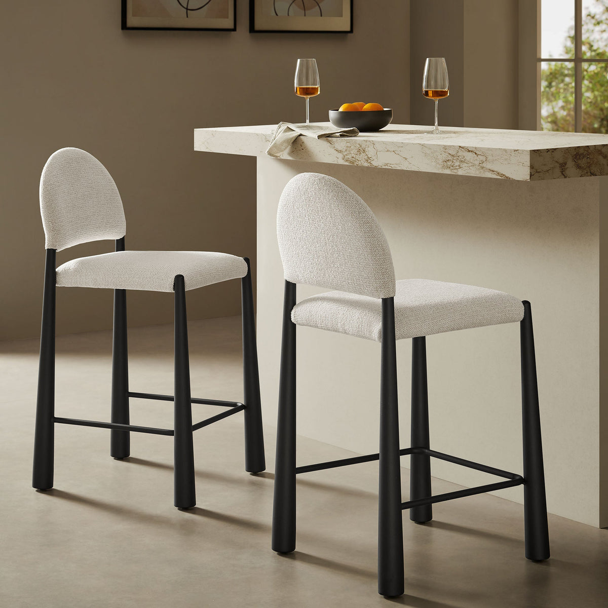 Julian Stool - Black Cream