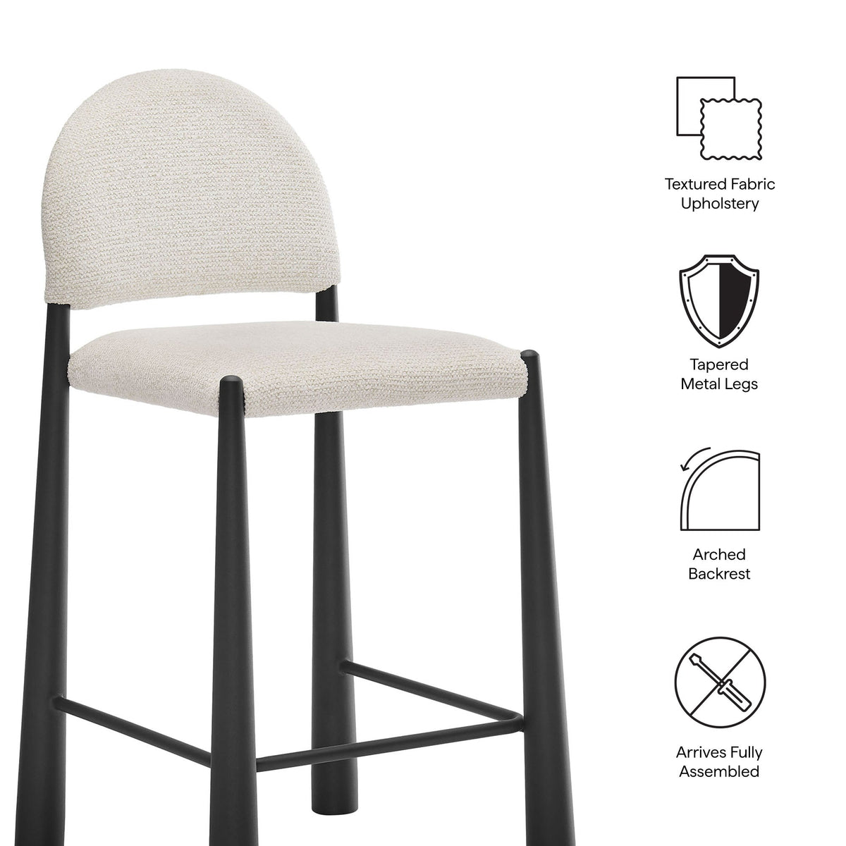 Julian Stool - Black Cream