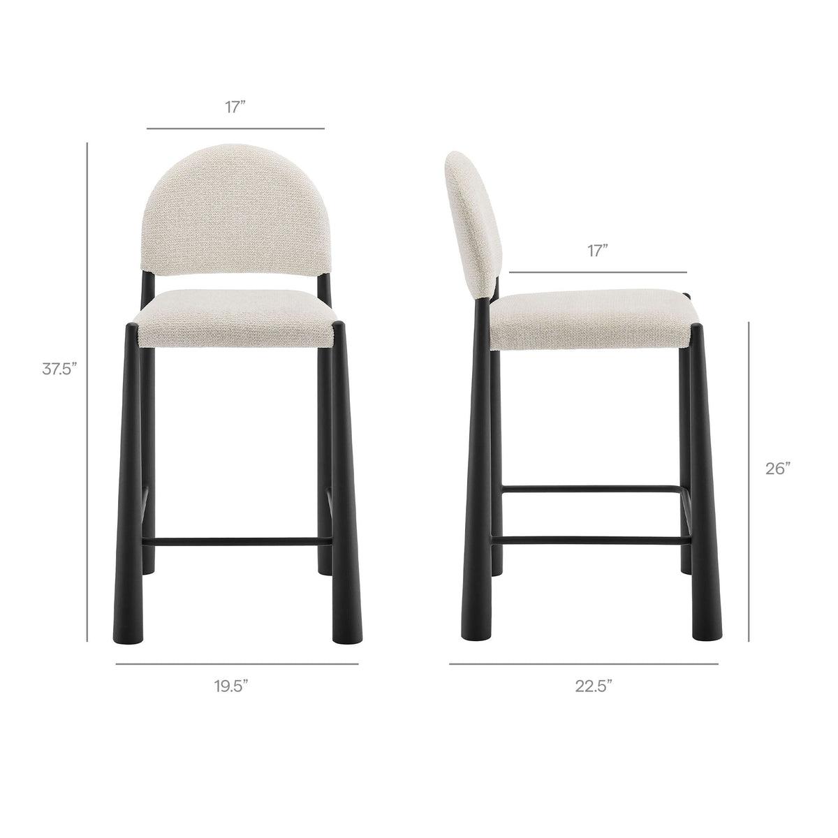 Julian Stool - Black Cream