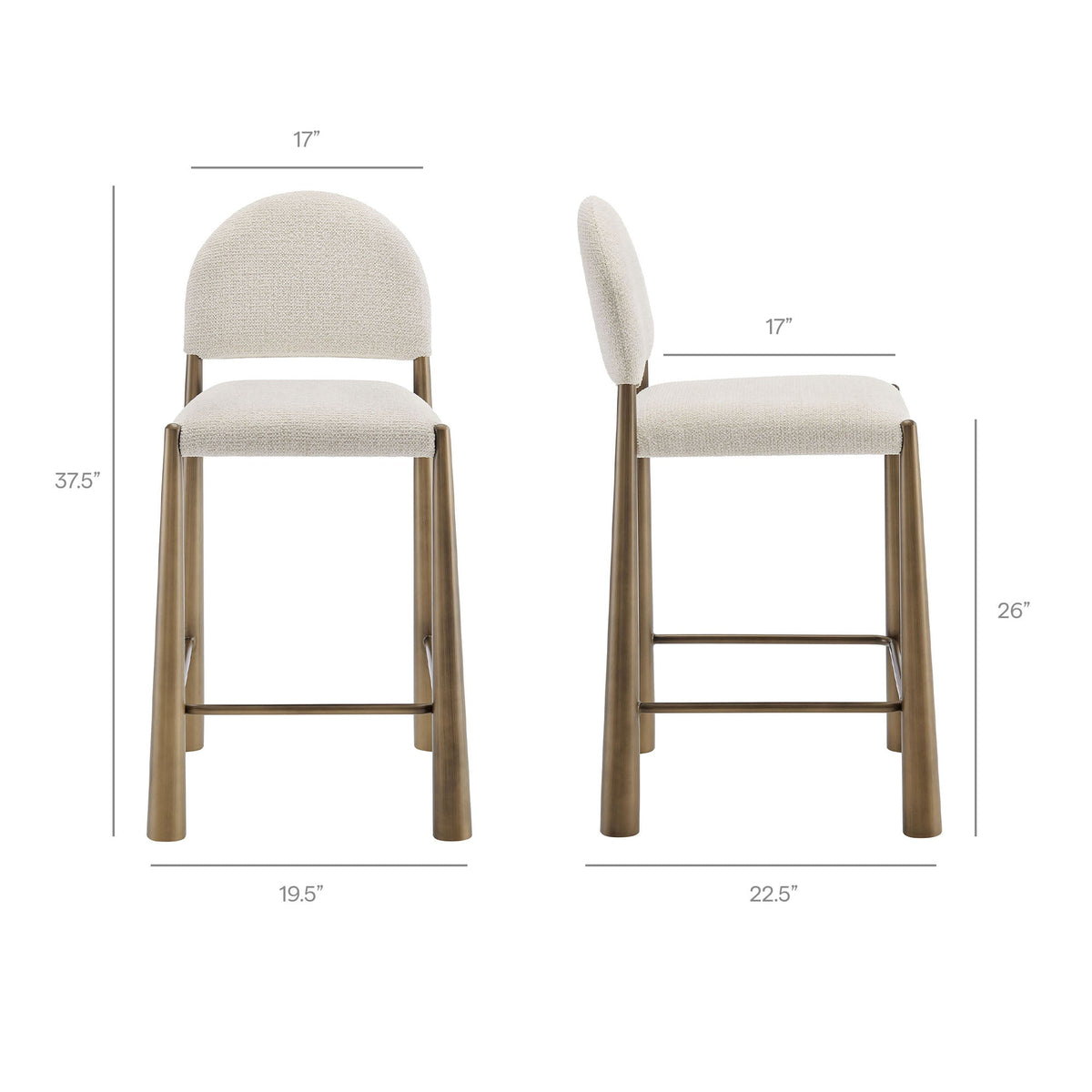 Julian Stool - Brass Cream