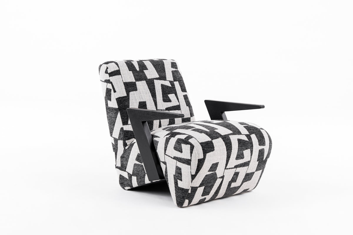 Modrest Leana - Modern Black & White Fabric Accent Chair