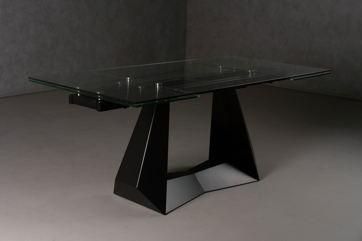 Modrest Maroney - Modern Black and Glass Extendable 70.5"/106" Dining Table