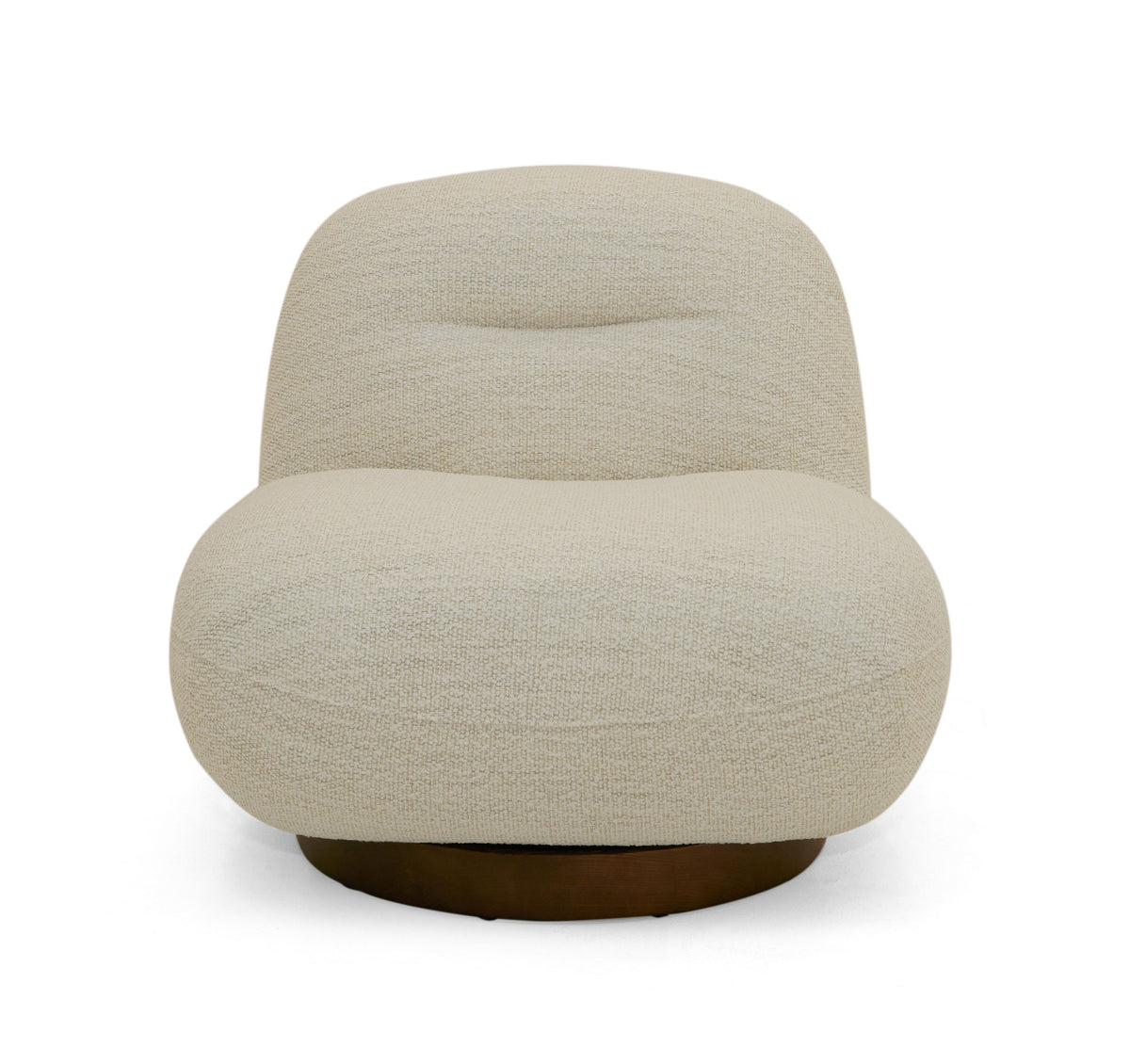 Modrest Renee - Modern Cream Fabric Swivel Chair