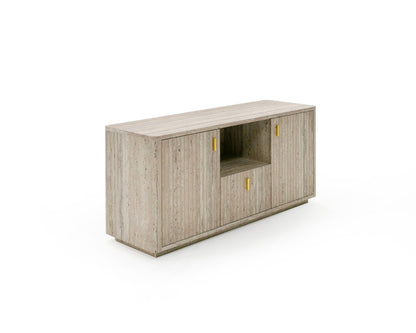 Luna Travertine Finish Gold File Cabinet
