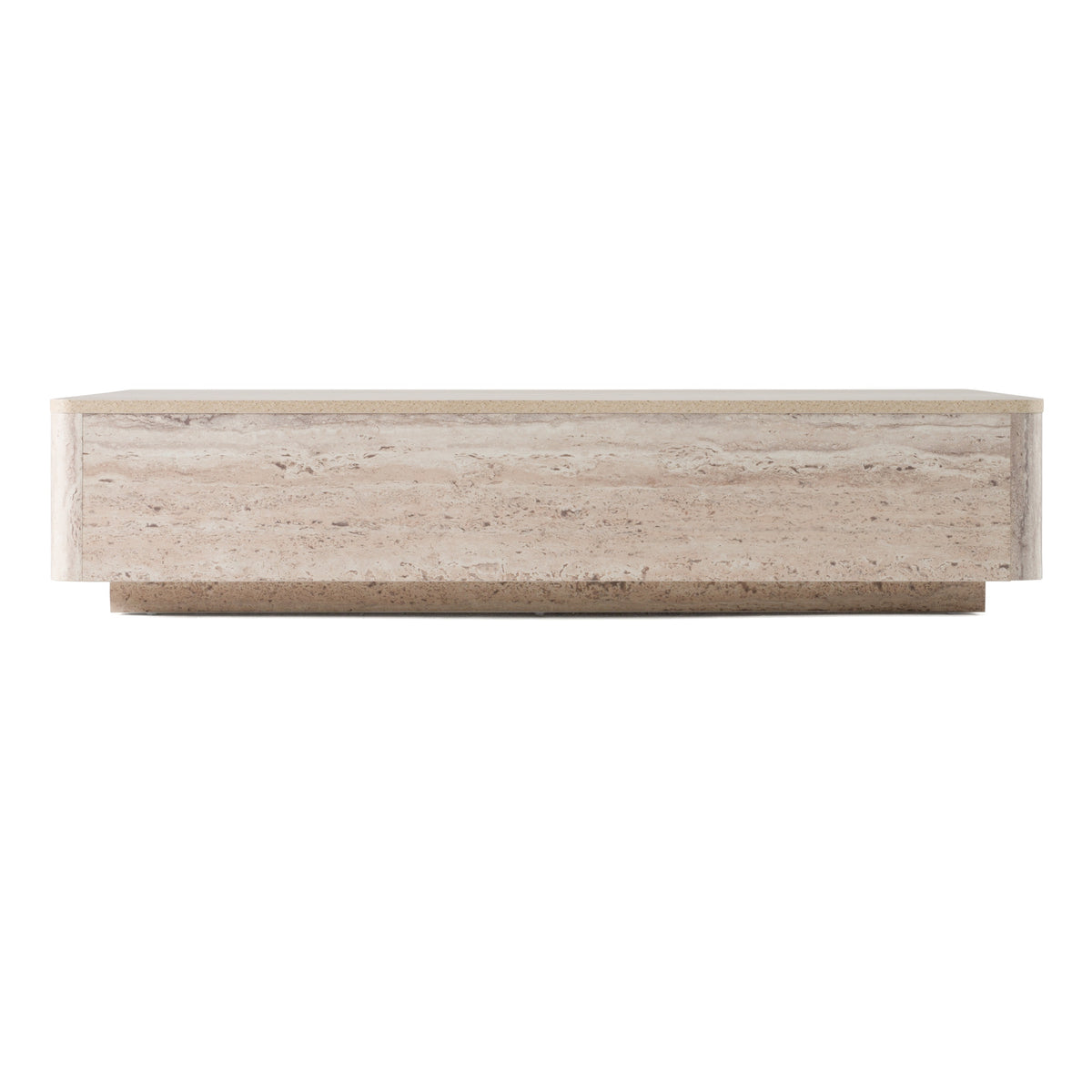 Luna 55" Travertine Finish Rectangular Coffee Table
