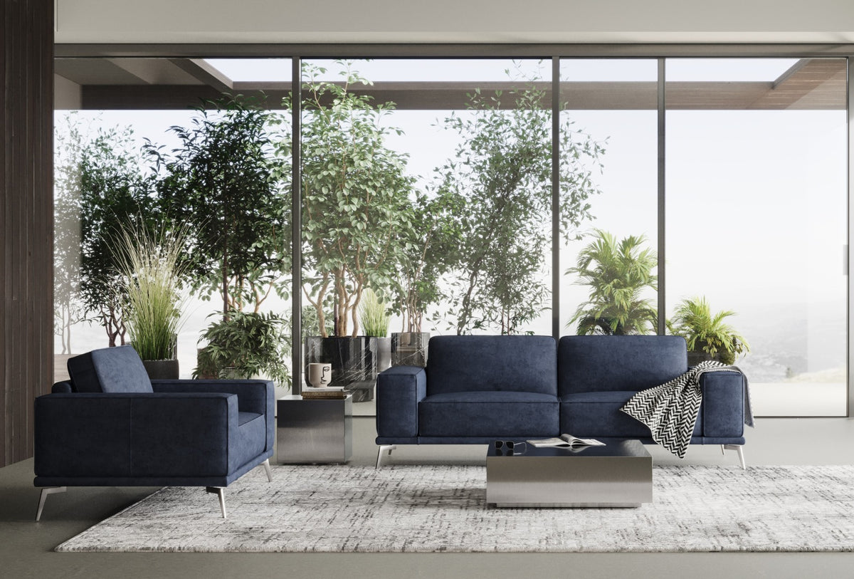 Lamod Italia Soho - Italian Maya Blue Leather Sofa